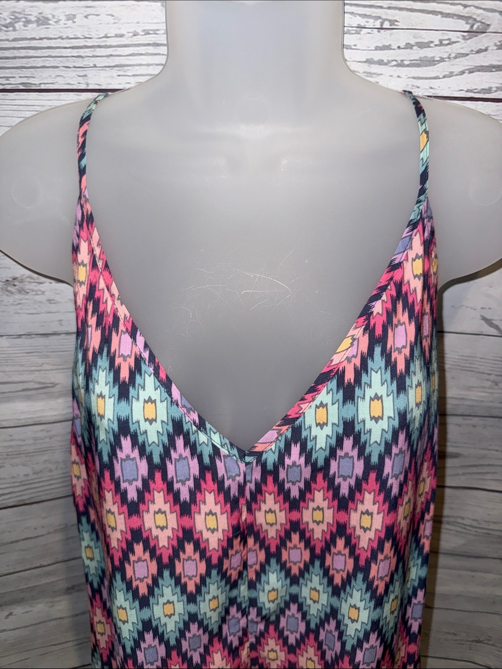 Victoria's Secret Multicolor Aztec V-Neck Spaghetti Strap Coverup Size Small